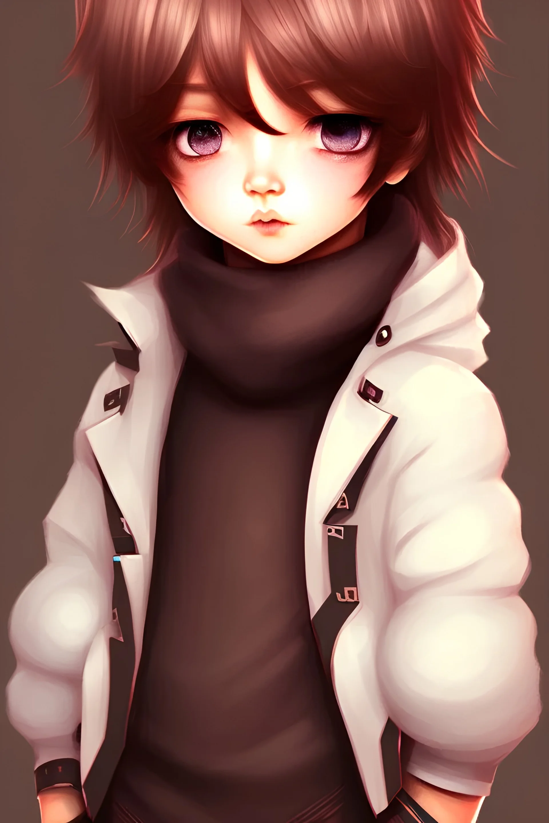 Shota, cute, brown hair, portrait, shy, ...