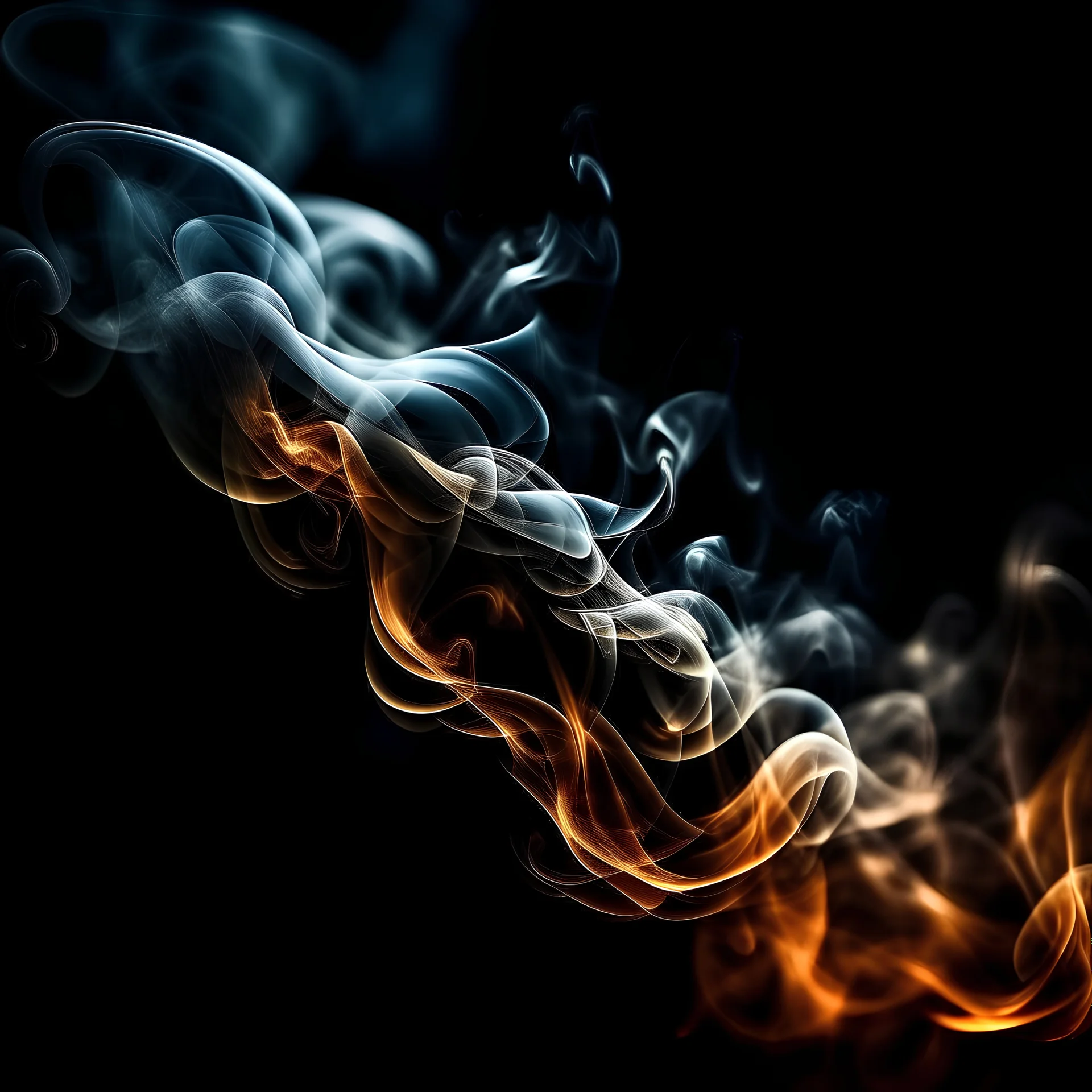 darkness covered with smoke macro photography, fire particles, dark tone, sharp focus, high contrast, 8k, incredible depth, depth of field, dramatic lighting, beautifully intricate details, clean environment
