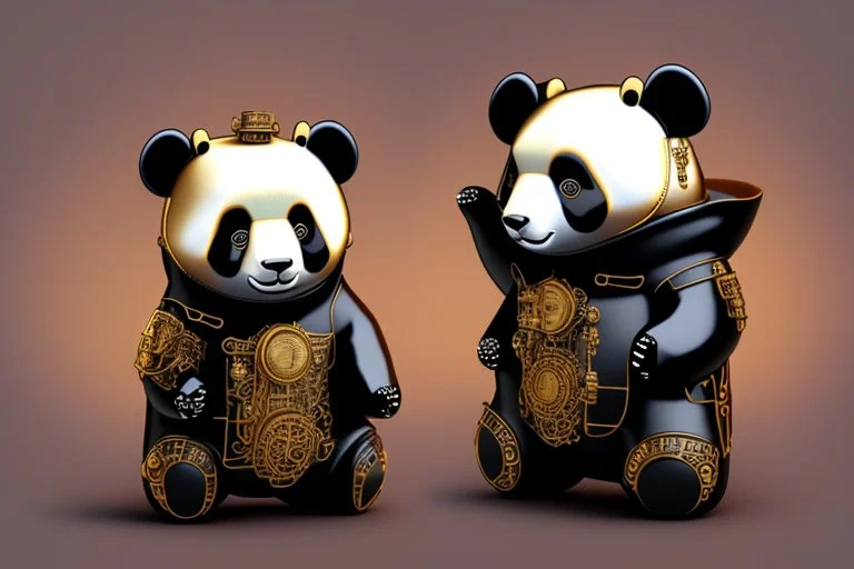 steampunk panda in moutai whiskeychinadesign