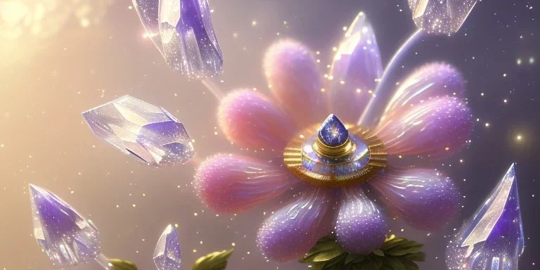 one big crystal subtle flower in a galactic ambiance with a beautiful fairy, transparent petals, delicate colors, in the foreground, full of details, smooth，soft light atmosphere, light effect，vaporwave colorful, concept art, smooth, extremely sharp detail, finely tuned detail, ultra high definition, 8 k, unreal engine 5, ultra sharp focus