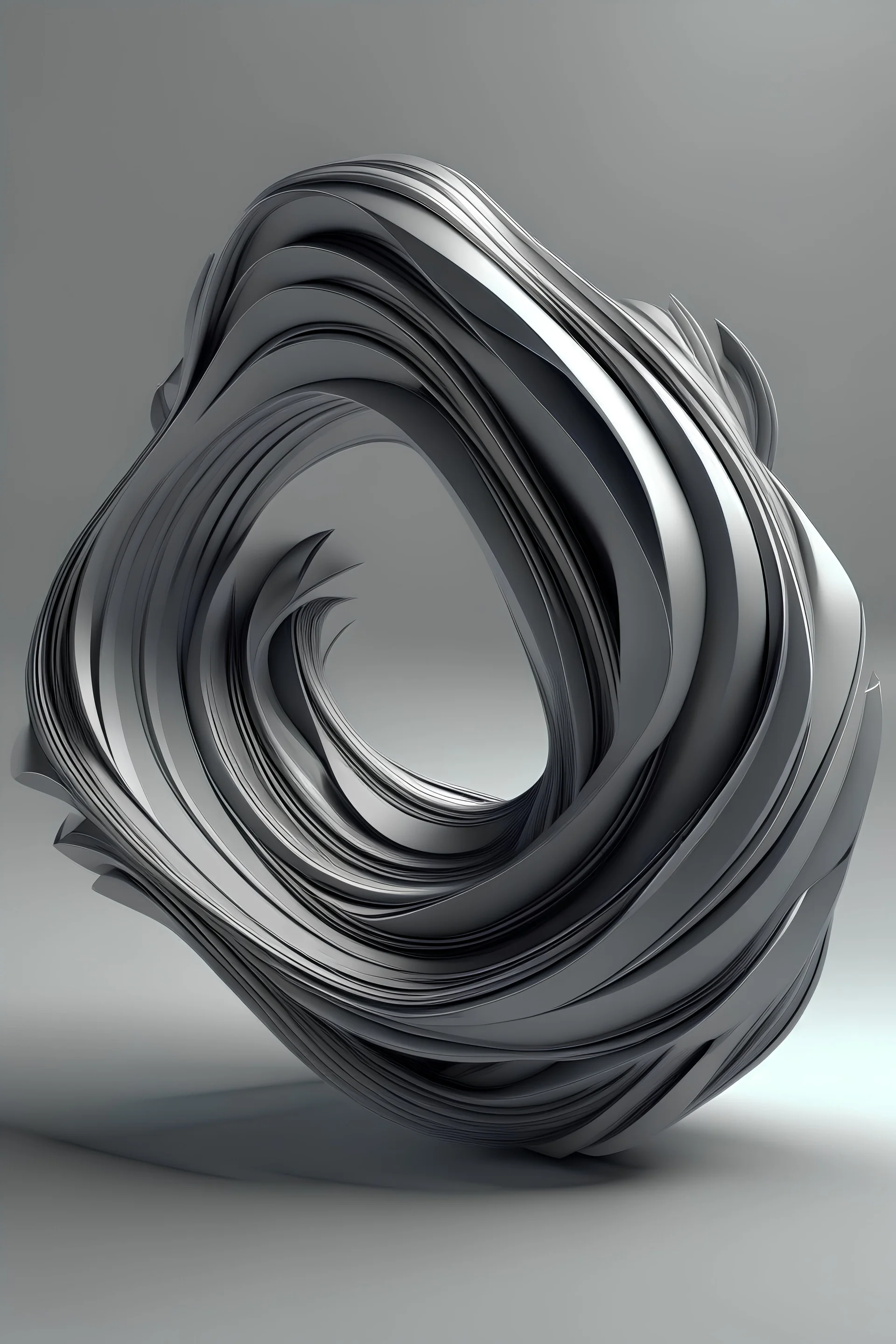 3d abstract space streamlined shape in grey colors