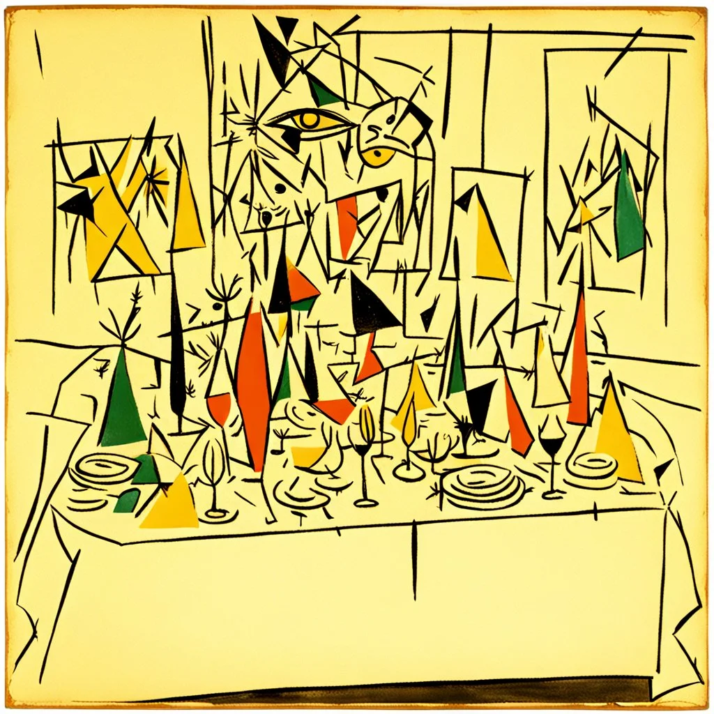 New Year's Eve party decorations designed by Pablo Picasso