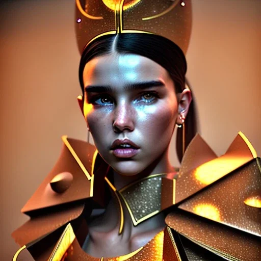 Mystery dua lipa, knight costume, Ambiance dramatique, dramatic lighting, volumetric lighting, concert background, hyperrealisme, 8k, high quality, lot of details, fit within portrait