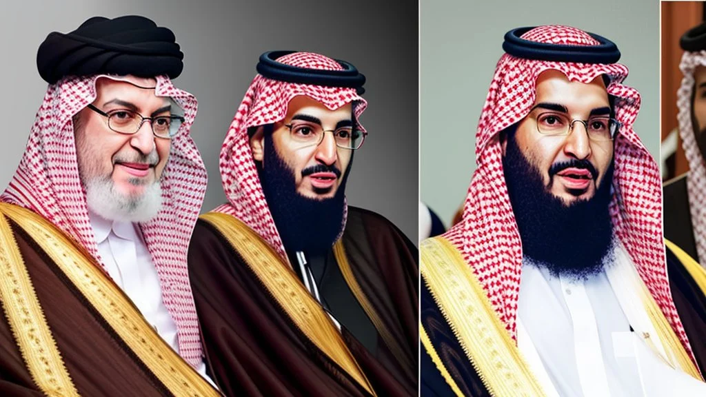 مزج صورة علي الخامئني والملك محمد بن سلمان