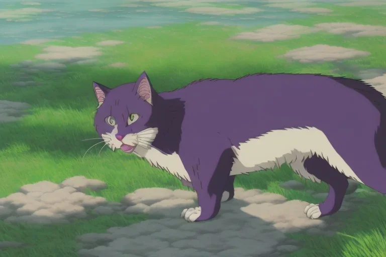 a purple cat