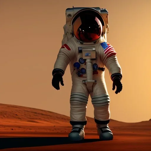 astronaut watching tv on mars unreal engine 5, octan render