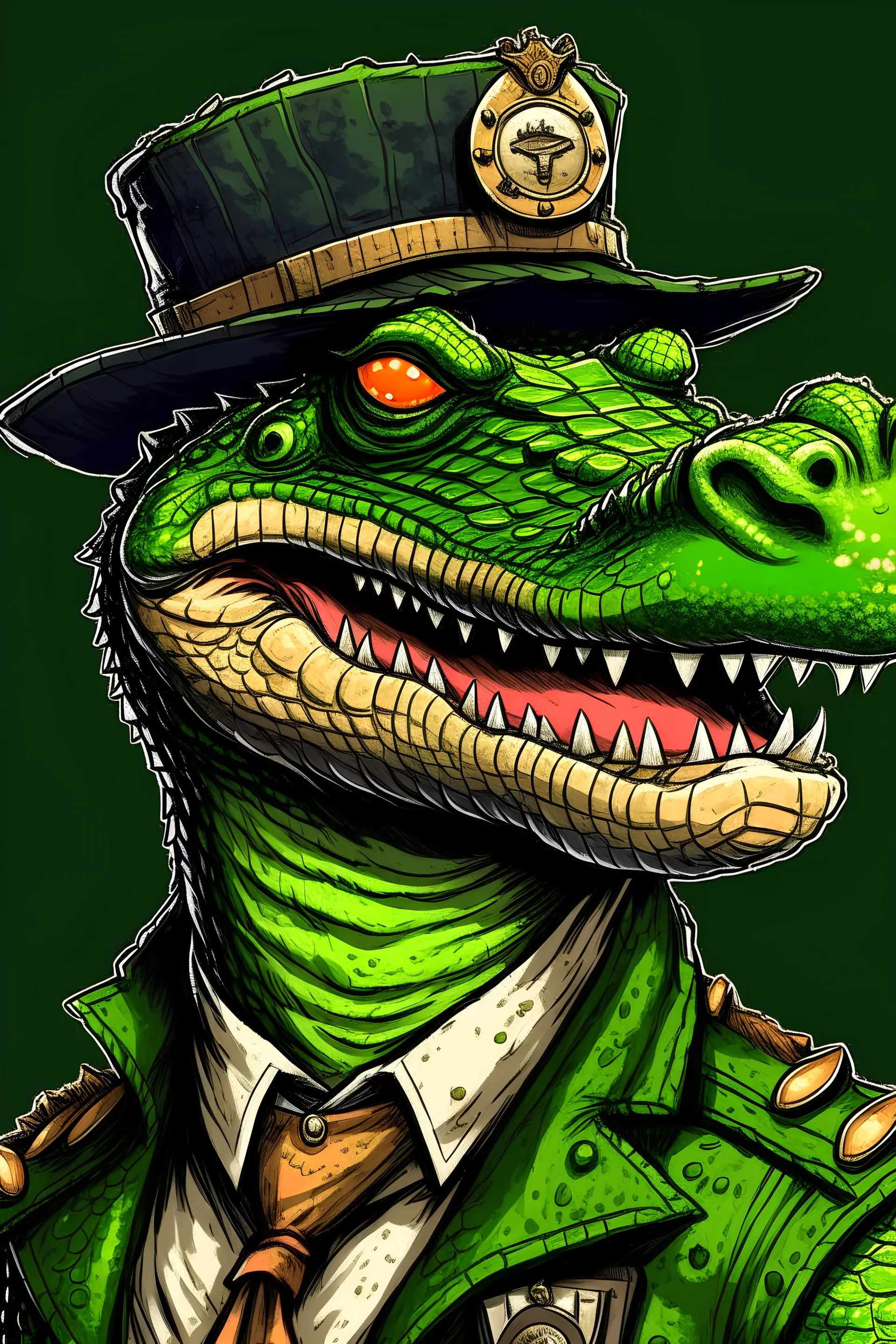 A comic portrait of D. Crocodile, caractere from One Piece