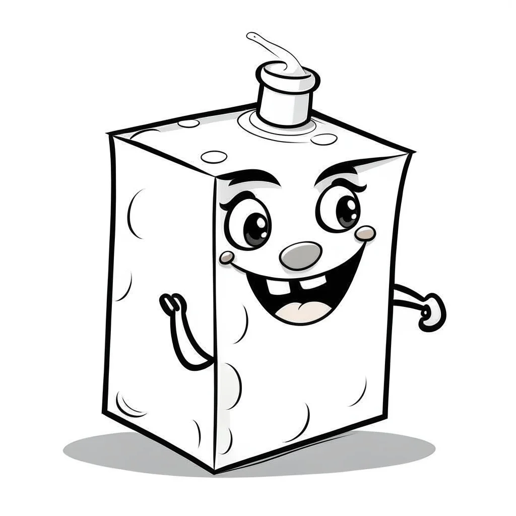 happy milk carton cartoon