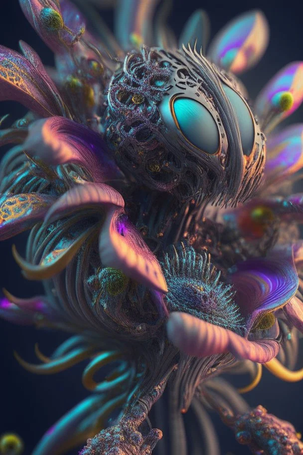 Cyborg flower alien fused ,highly detailed, hyper-detailed, beautifully, insane details, intricate details, beautifully, Cinematic, Colorful, Editorial Photography, 32k, Super-Resolution, Megapixel, photorealistic rendering