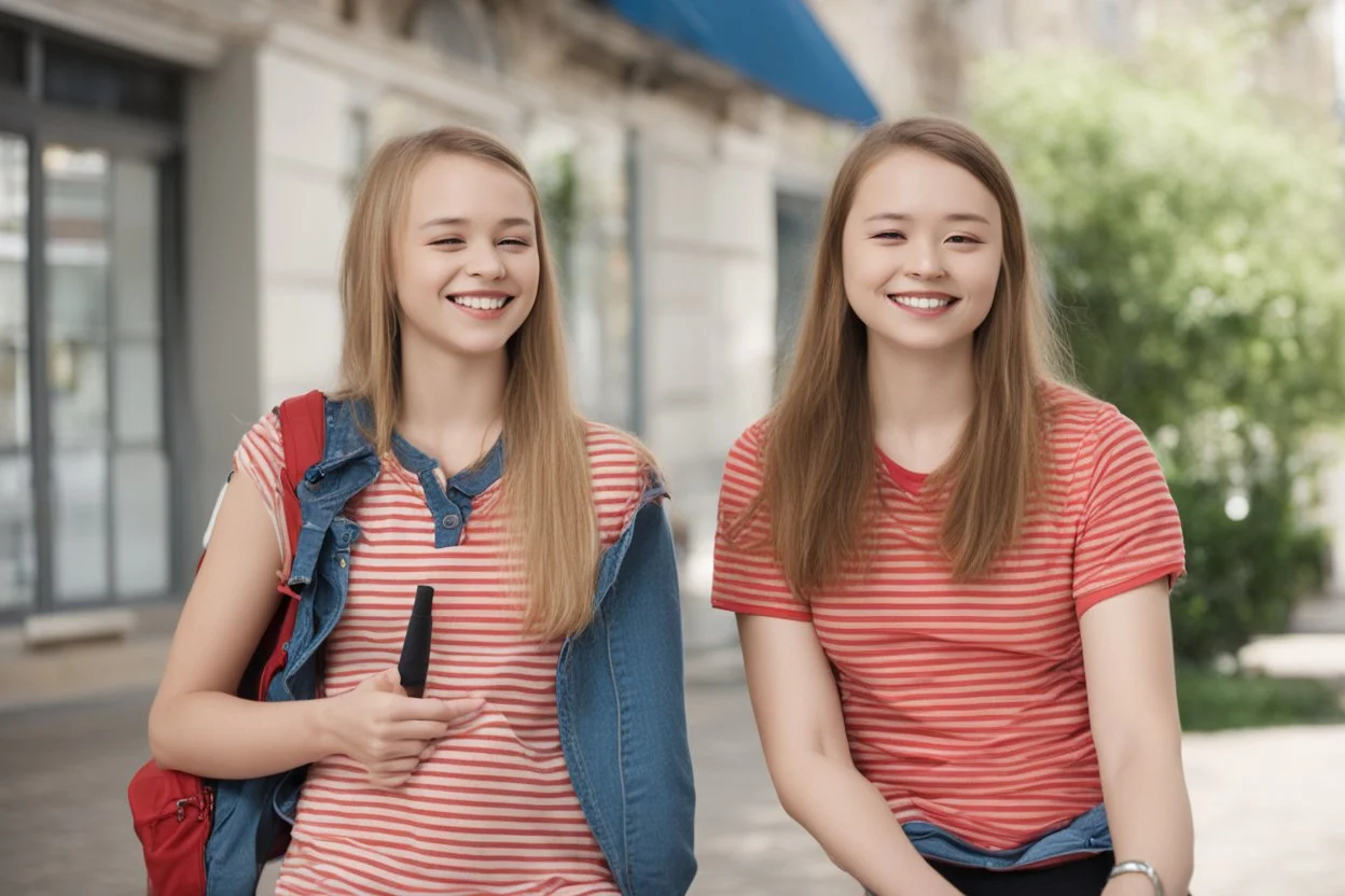 two teenage girls giving an interview