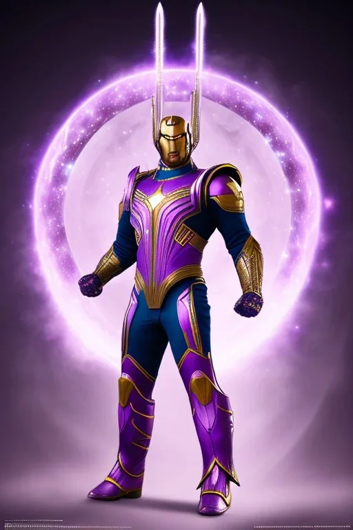 Cosmic super hero, cosmos wepon , purple costume,4k image, full body men