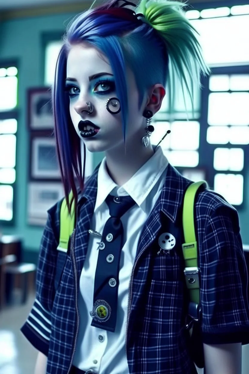 Ghost punk girl in high school