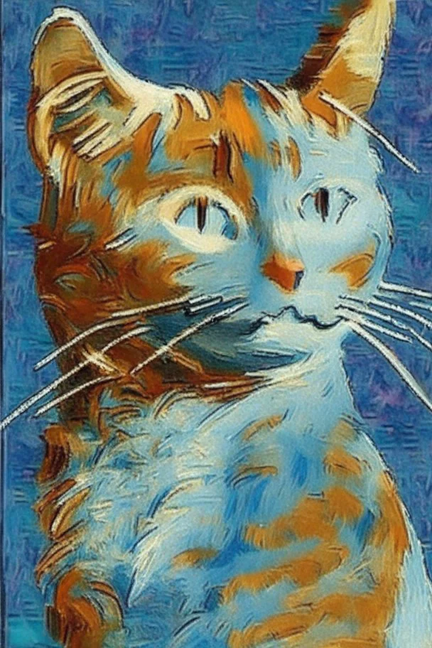 Portrait of a cat by Van Gogh