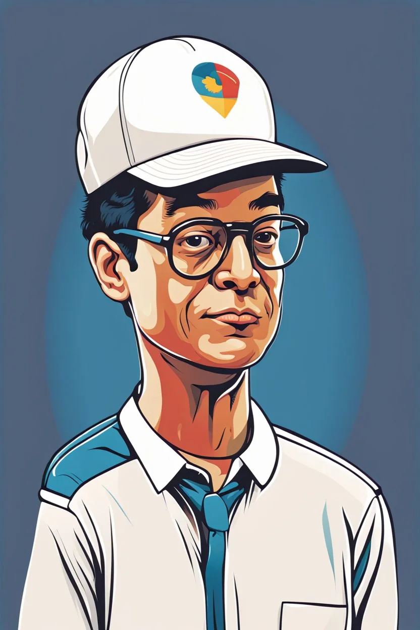 Ilustración vectorial de Gustavo Petro con gorra camisa