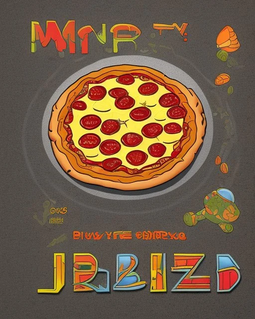 pizza sticker, cartoon style