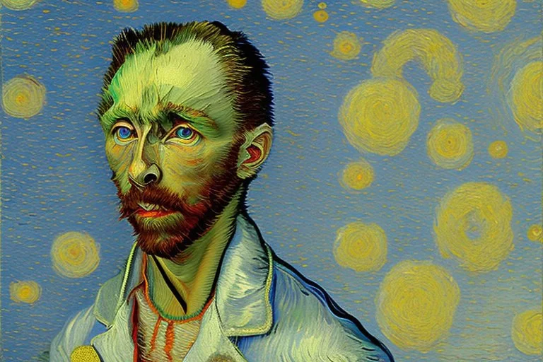 a wolf in van gogh style