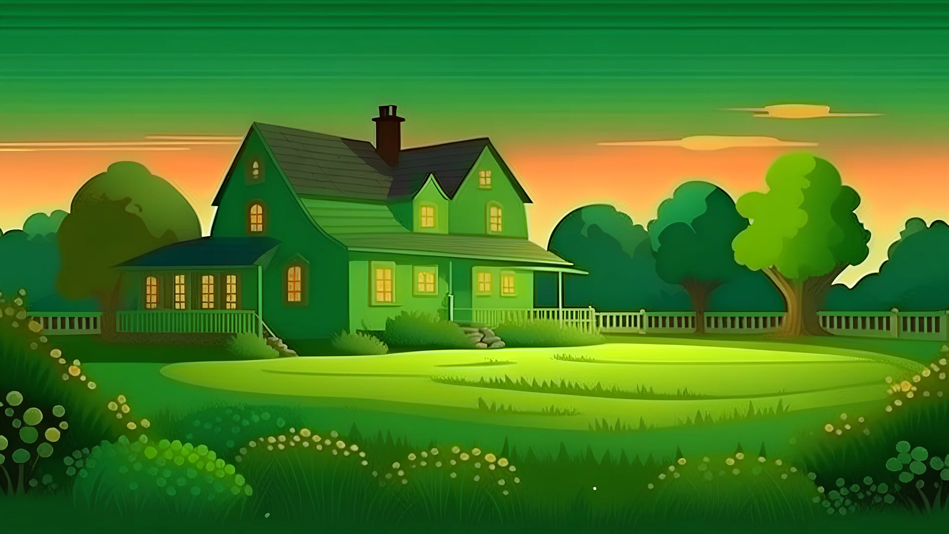 Village House Farm Old Country Cottages Farms Evening Sky Green Cottage Rear,Green Vector Grass