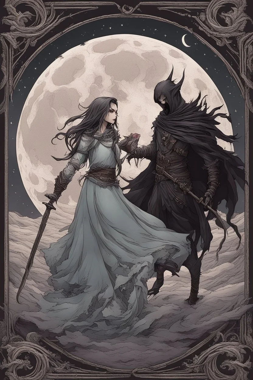 Under the cold moon, they meet— Dahlia Death and wicked Azazel, One sent to reap, the other to sow chaos. "What evil have you wrought?" asks Dahlia, Her voice cutting through the still night air. "More innocent blood on your hands I see."