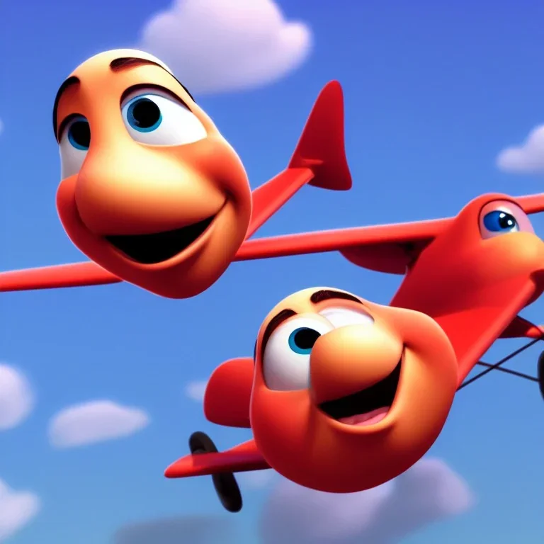 8K resolution pixar style portrait, airplane