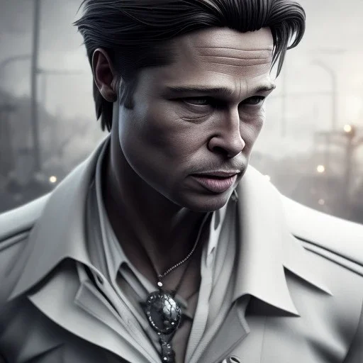 Full body, 3d render, Brad pitt 1800's men style, 1800's hair style, 1800's men clothes style, hyper realistic, octane render, unreal engine 5, 8k, palace background, uhd