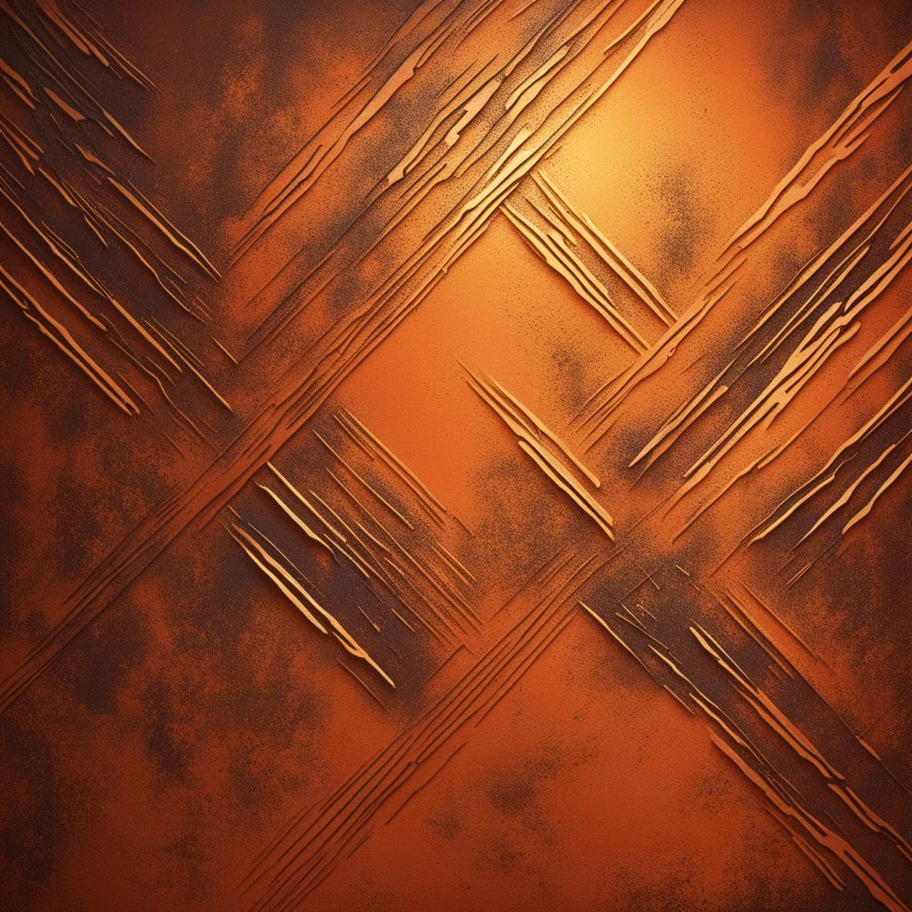 Hyper Realistic Glowing-Golden-Diagonal-Intersecting-Lines on rustic-orange wall with embers