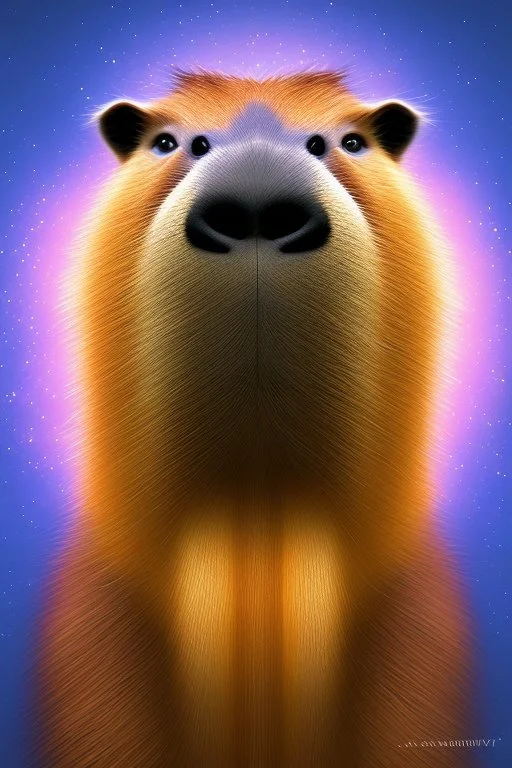 colorful capybara, digital art.