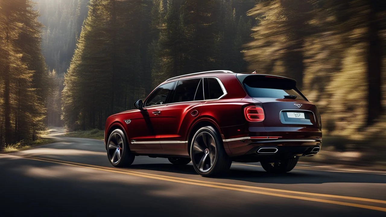 bentley Cullinan if luxury car , desktop wallpaper, 4K, Cinematic, rear view