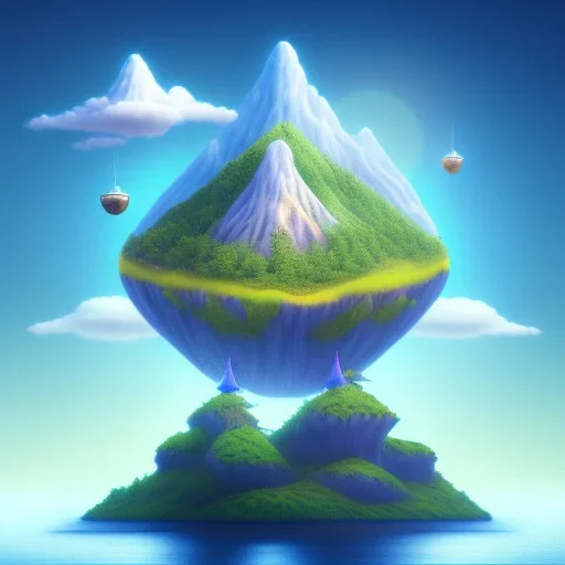 100mm photo of isometric floating island in the sky, surreal coffee bean with jewels, intricate, high detail, behance, microworlds smooth, macro sharp focus, centered