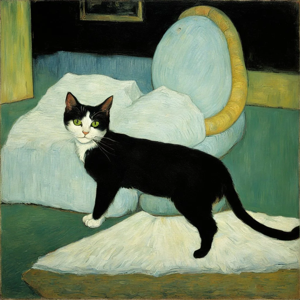 Portrait of a cat by Van Gogh