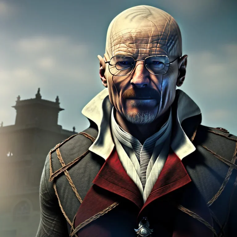 a assassin's creed character walter white , highly detailed, 3d render , movie poster