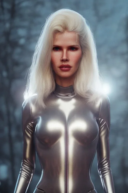 Ultra Realistic retro sci-fi movie scene, waist up view portrait, blonde woman, sweet young Claudia Schiffer face, perfect iris, glow eyes, makeup, weapon. Soldiers background, Retro sci-fi style, helmet, tight latex coat, fog, rain, soft color, highly detailed, unreal engine 5, ray tracing, RTX, lumen lighting, ultra detail, volumetric lighting, 3d, finely drawn, high definition, high resolution.