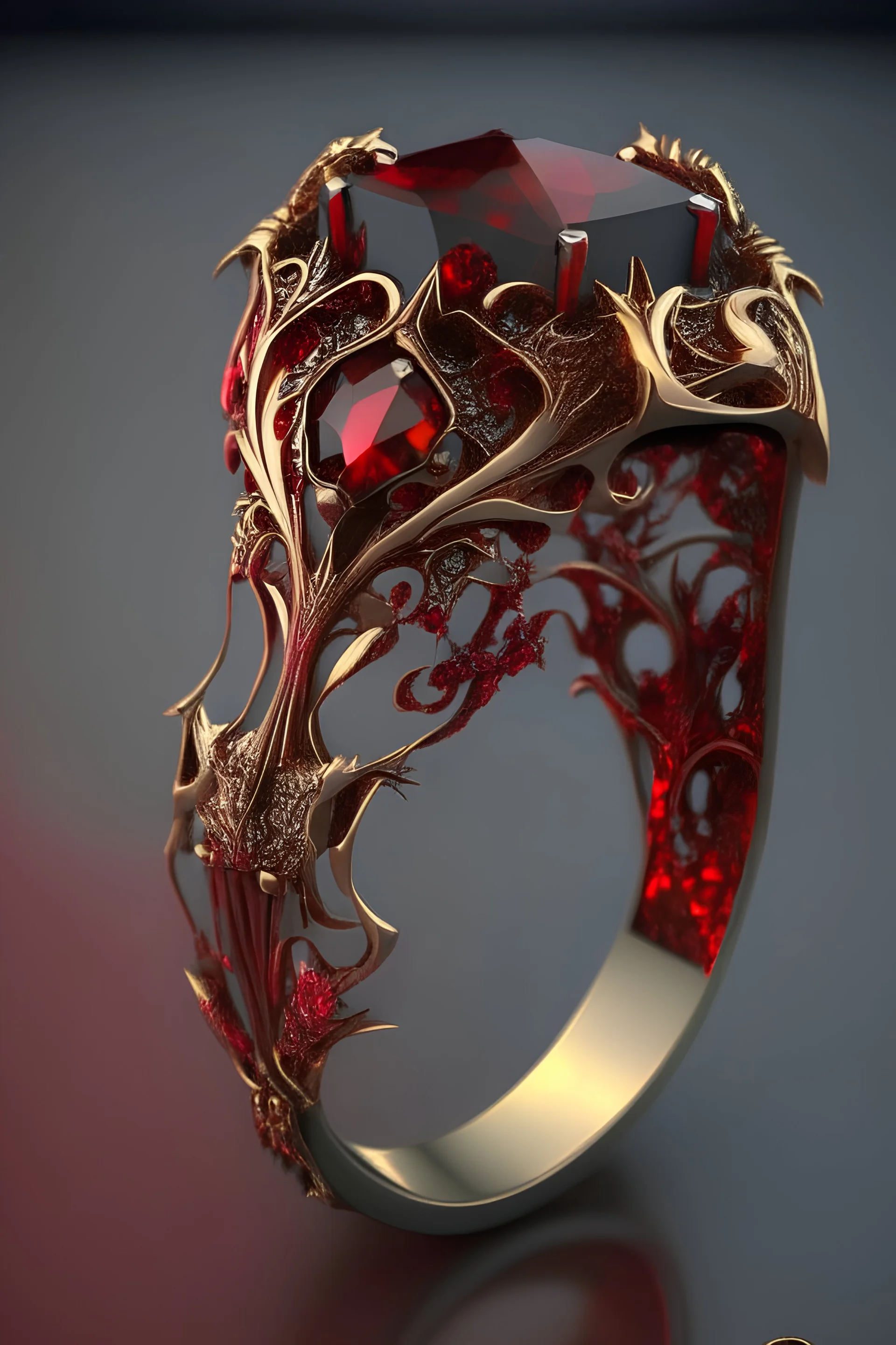 Blood inspired jewellry ring design