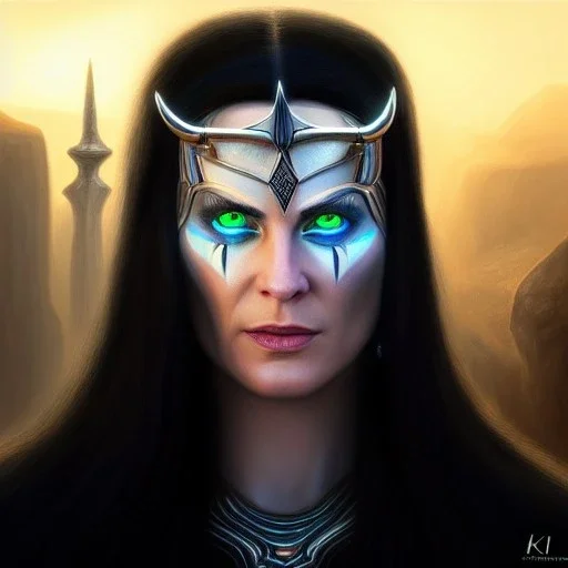 ultra detailed fullbody portrait of Hela Odinsdottir, extremely detailed digital painting, intrincate, extremely detailed face,crystal clear Big Glowing eyes, mystical colors , perfectly centered image, perfect composition, rim light, beautiful lighting, 8k, stunning scene, raytracing, in the style of robert e howard and pablo oliveira and Ken Kelley