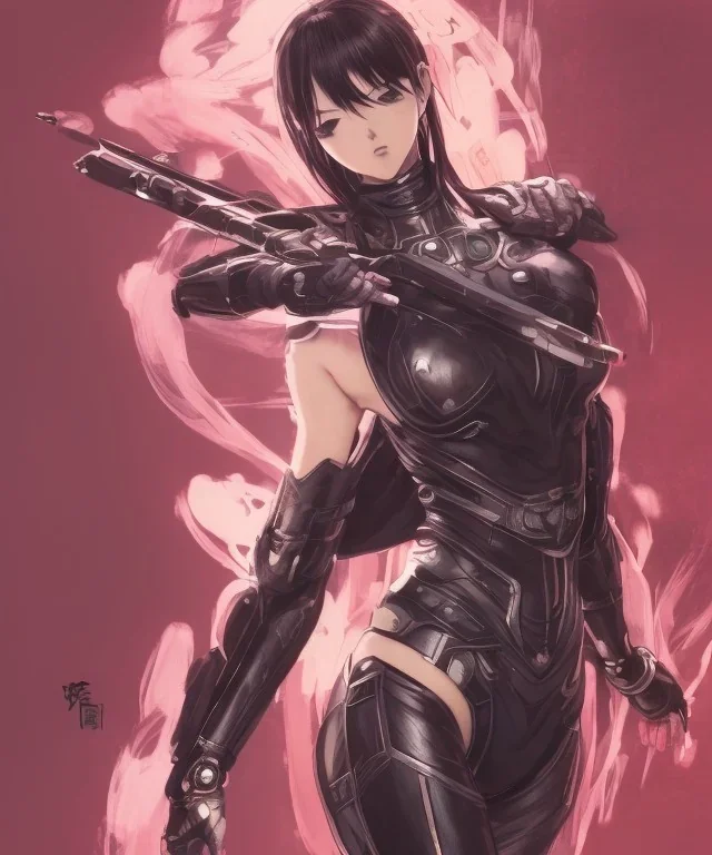 Detailed anime Kunoichi girl using magic ,bodysuit, intricate details, full body portrait, keep head in frame, slight smile, black Japanese motif, concept art, highly detailed, digital painting, concept art, sharp focus, illustration, art by Yoji Shinkawa, WLOP and greg rutkowski and alphonse mucha and artgerm and yanjun Chen and Junji ito and Makoto Shinkai, HDR, octane render