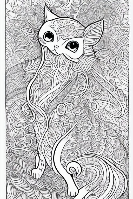 coloring book page of a magical animall