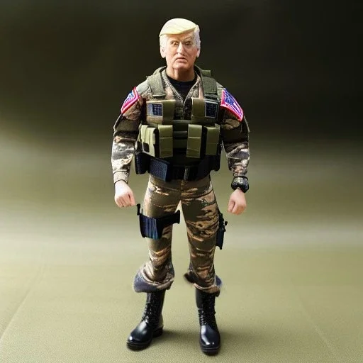 G.i. Joe toy camouflage doll Donald Trump face with boots full body in package high resolution 2019 setail