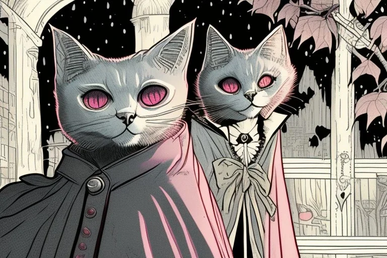 Vampire cat with cape. Graphic novel Isabel Kreitz