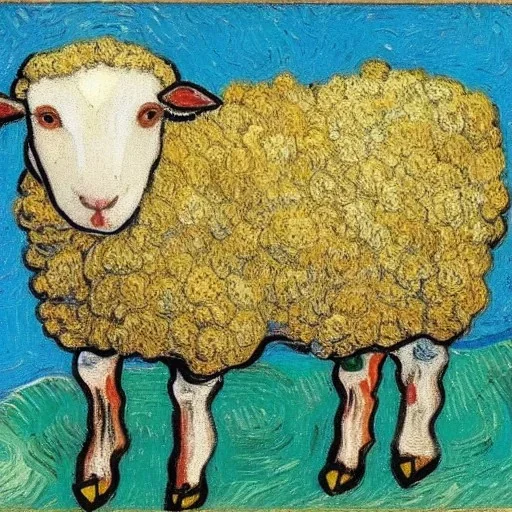 one sheep held in ropes Van Gogh