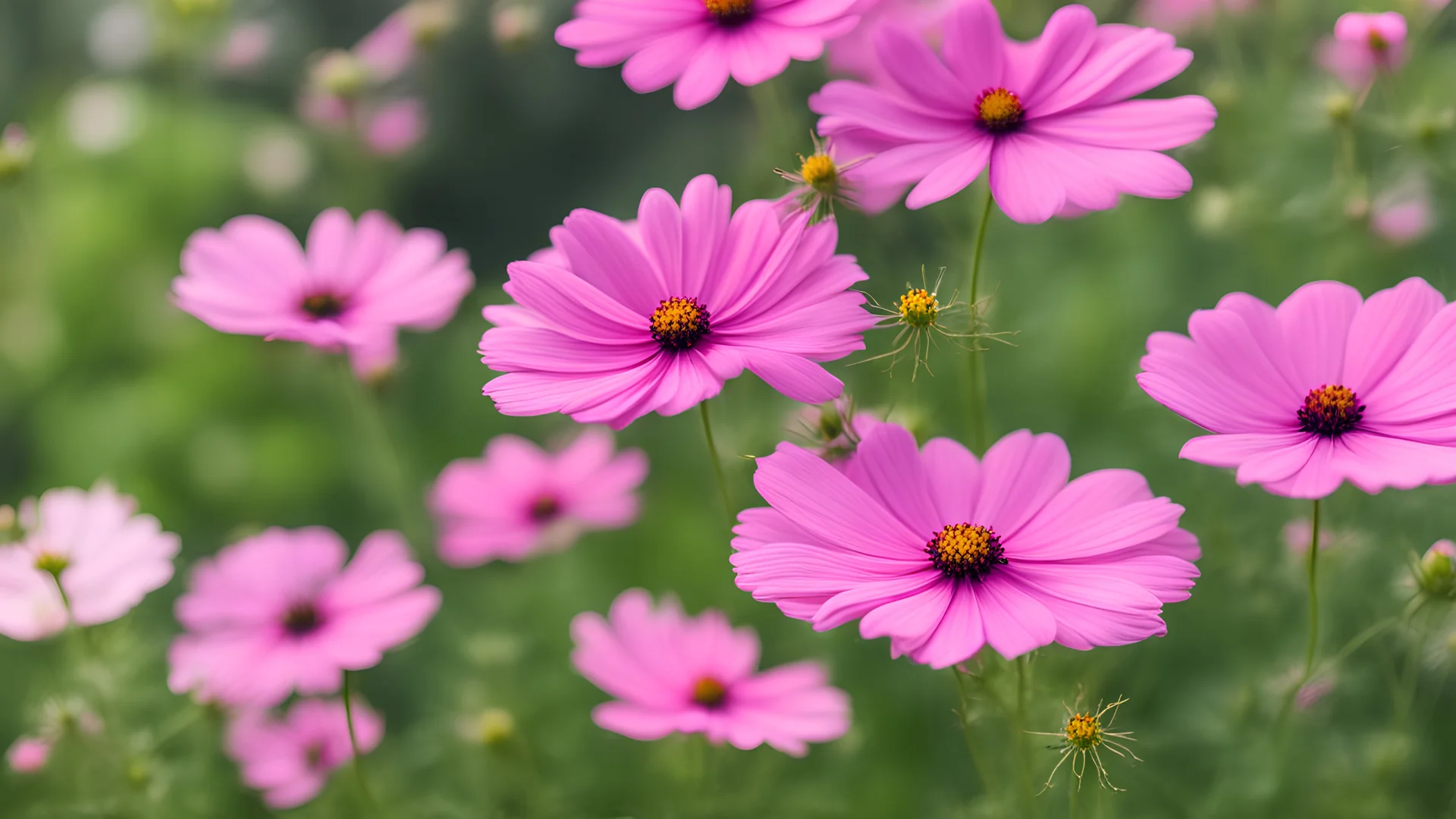 pink cosmos in the garden