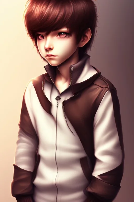 Shota, cute, brown hair, portrait, shy