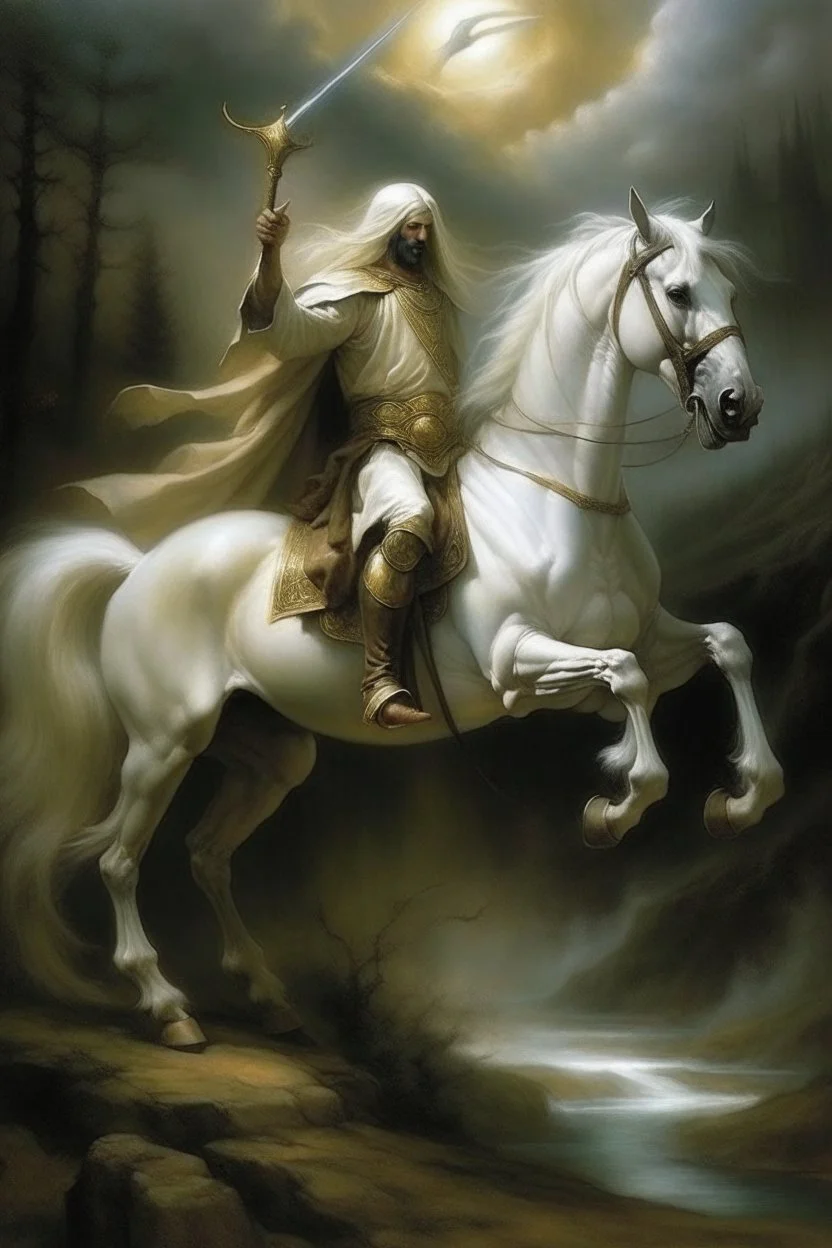 Then I saw when they opened one of the seven seals, and I heard one of the four living creatures say with a voice like thunder, “Come!” I looked, and behold, there was a white horse. The one riding on it had a bow, and a crown was given to him. He went out as a conqueror so he might conquer.