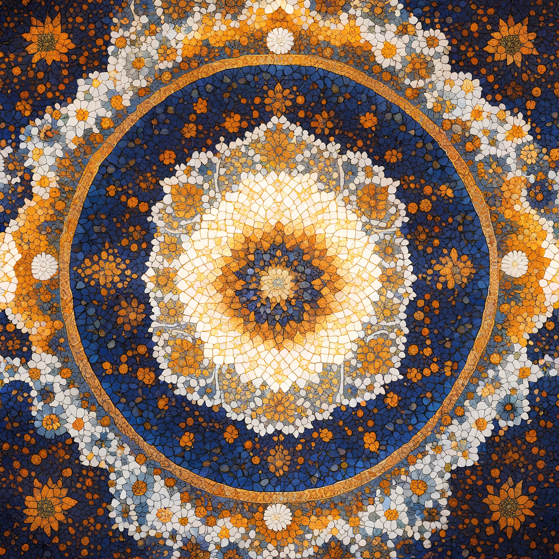 [Ultra Fractal art] [zoom at the floral mosaic] the floral mosaics at Sheikh Zayed Grand Mosque. [art by Kevin Dean]