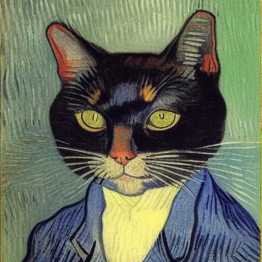 Portrait of a cat by Van Gogh