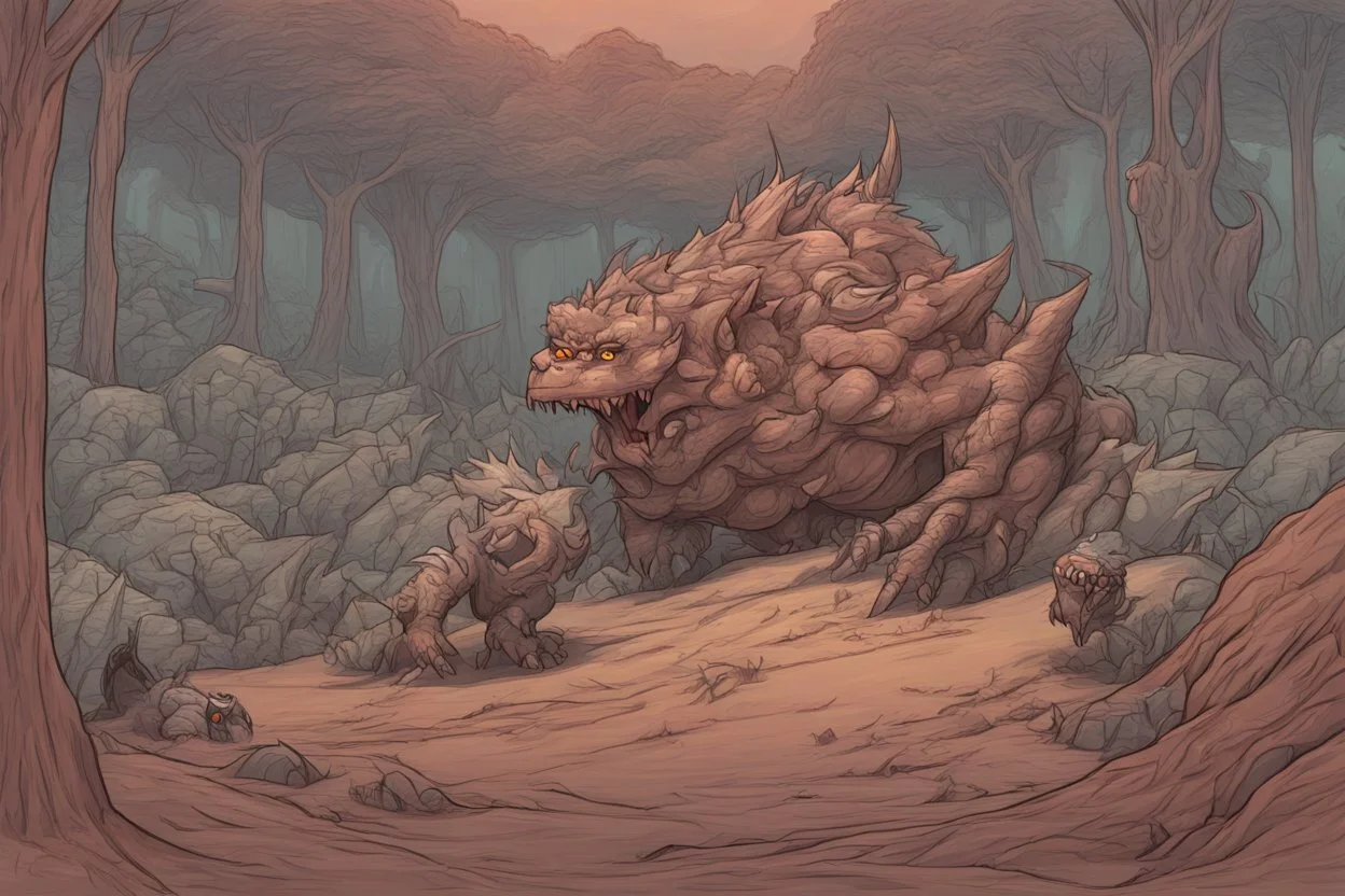 digital drawing of a big bad wold sneaking