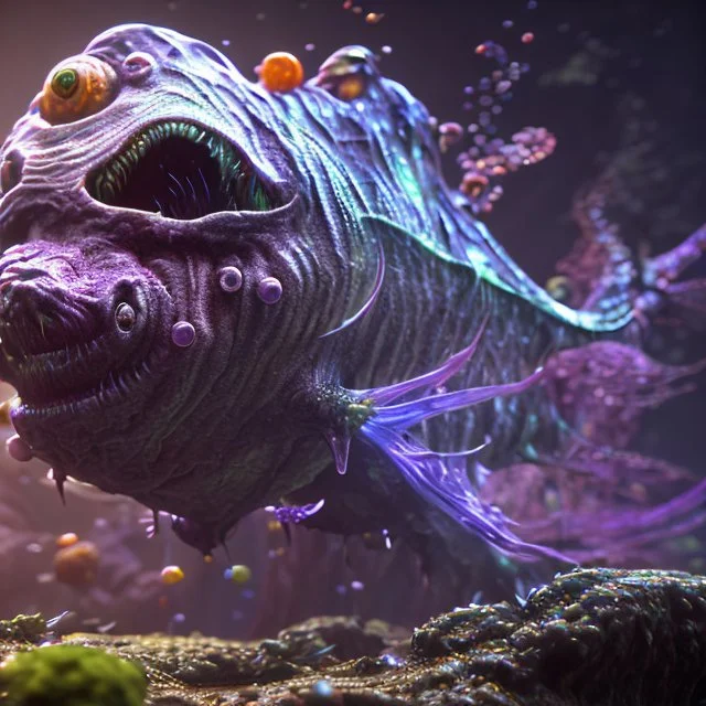 fluid ink angler fish creature, unreal engine 5, 8k resolution, photorealistic, ultra detailed