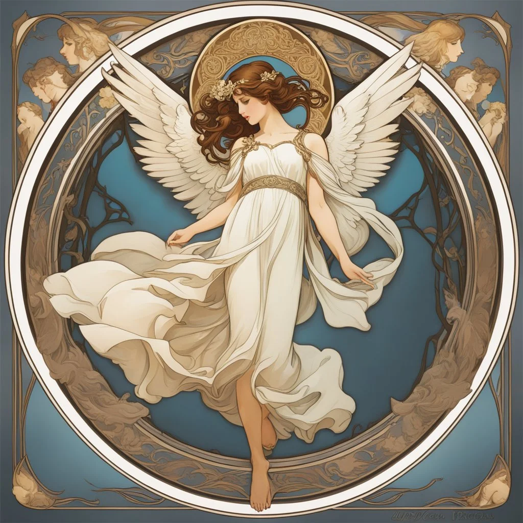 Alphonse Mucha-style image of the Angel