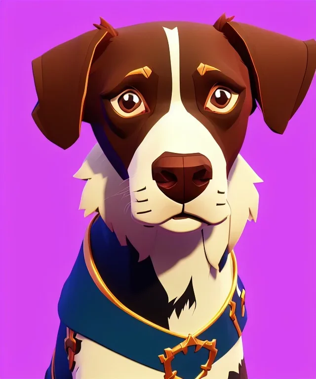 Cute dog, one colour background