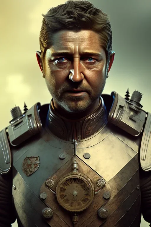 portrait of gerard butler, russel crowe, steampunk, unreal 5, octane render, cinema4d, soft lighting, soft lighting, 4k, redshift render, highly detailed, hyper realistic