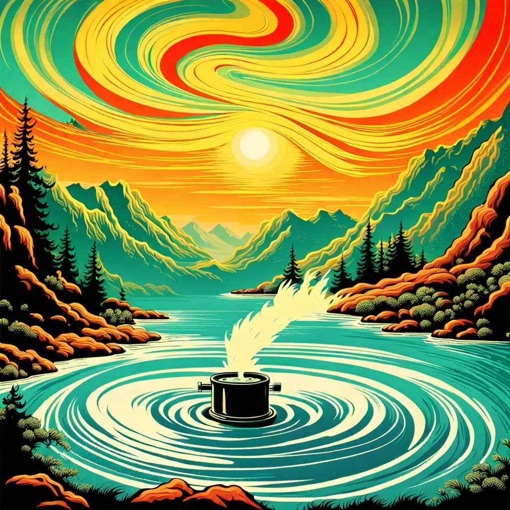 retro fantasy art of a whirlpool