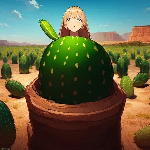 real life like cactus in the desert in arizona, grand canyon, anime